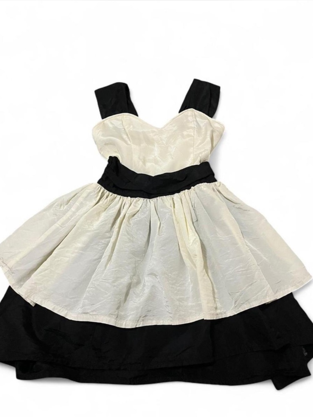 White & black formal mini dress